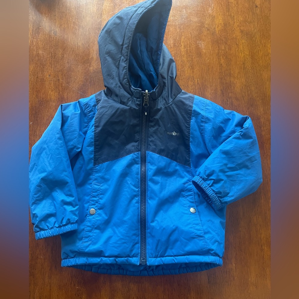 GUC Columbia Kids Two Blue Toned Reversible Hooded Coat Sz 3T